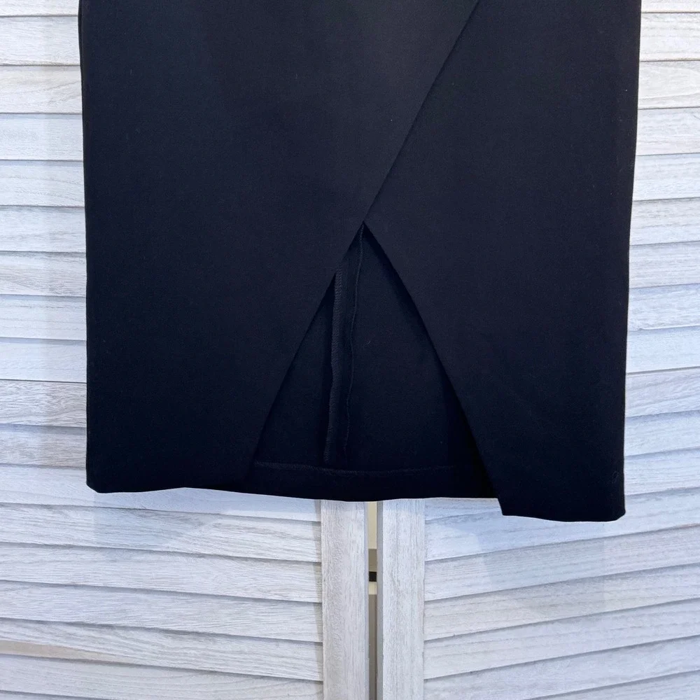 Alice‎ Olivia Pencil Skirt Black Wrap Front Midi Knee Length Business Office 4